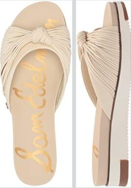 SAM EDELMAN ADRIEL KNOTTED PLATFORM SANDALS CREAM SZ 7.5